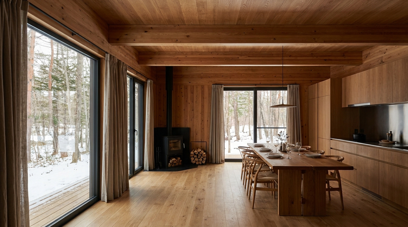 霜の小屋 内観