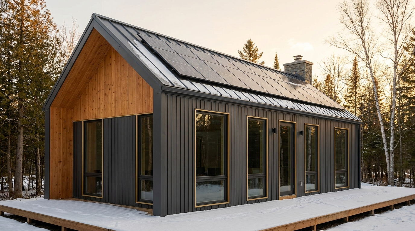 湖の里 外観 — AI render based on BIM specs
