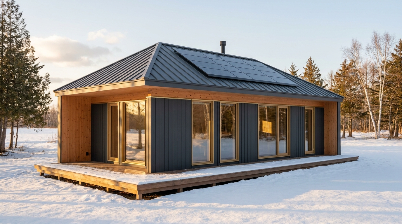 雪の杜 外観 — AI render based on BIM specs