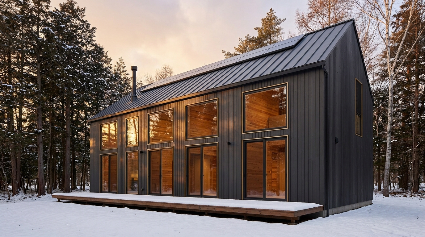 西の蔵 外観 — AI render based on BIM specs
