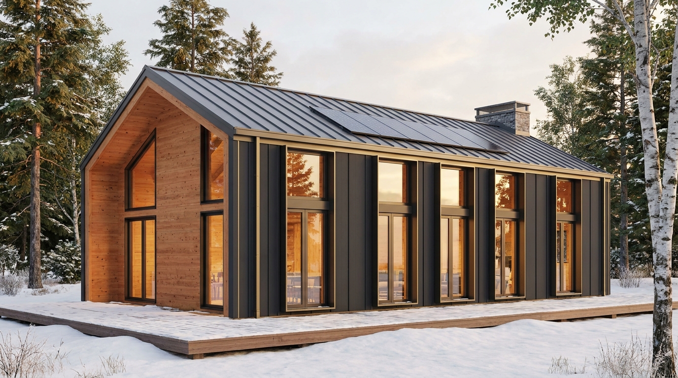 森の庵 外観 — AI render based on BIM specs
