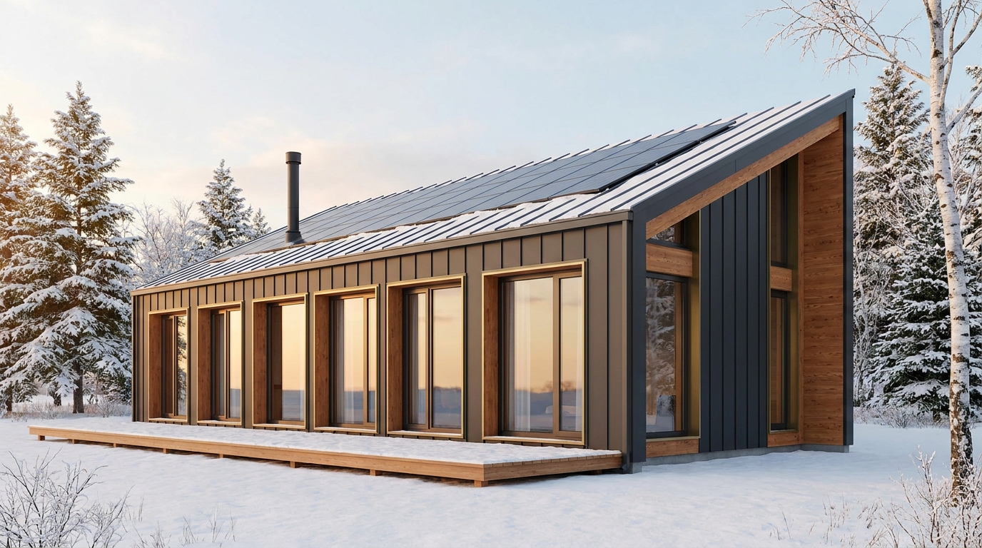 森の巣 外観 — AI render based on BIM specs