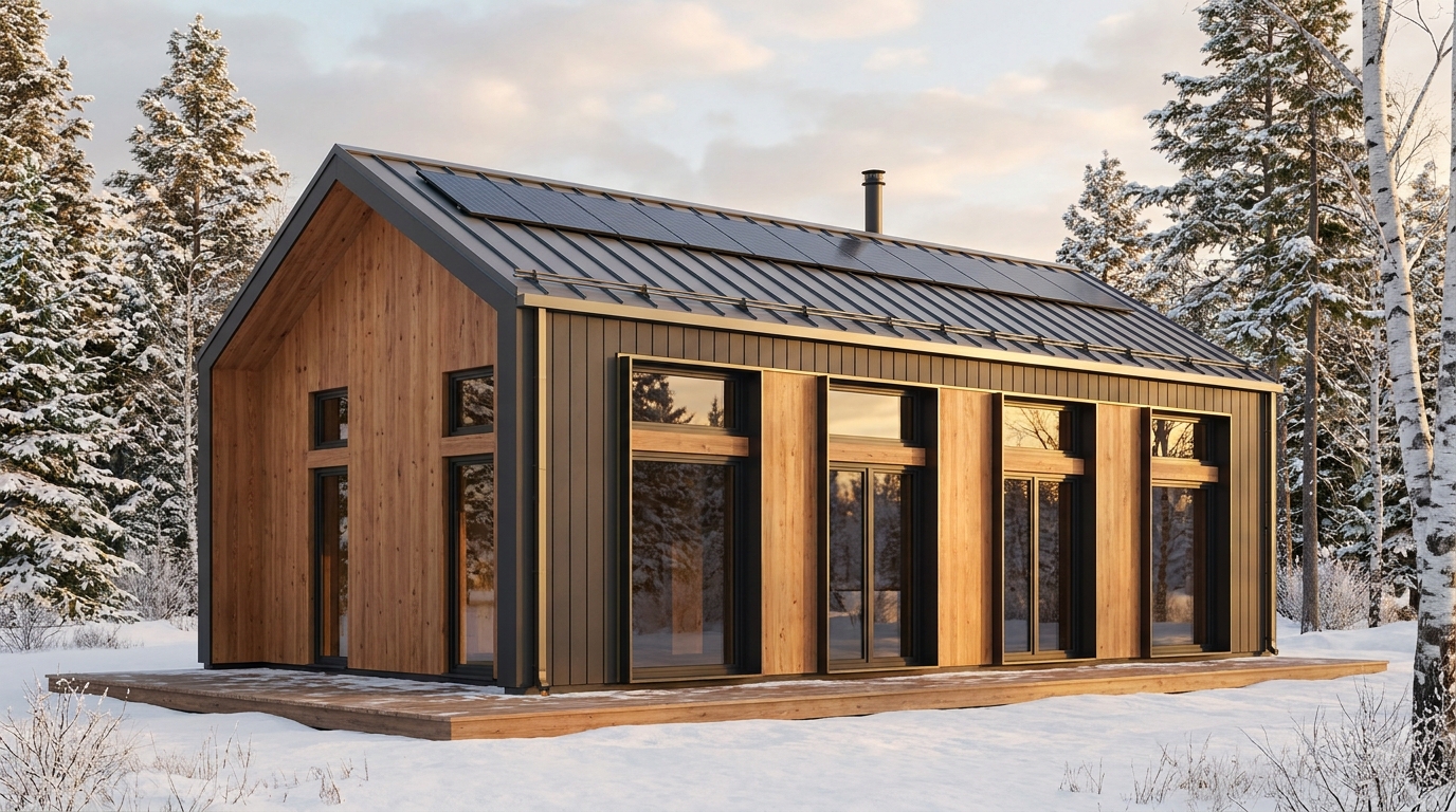 森の家 外観 — AI render based on BIM specs