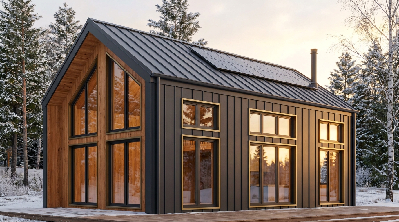 月の小屋 外観 — AI render based on BIM specs