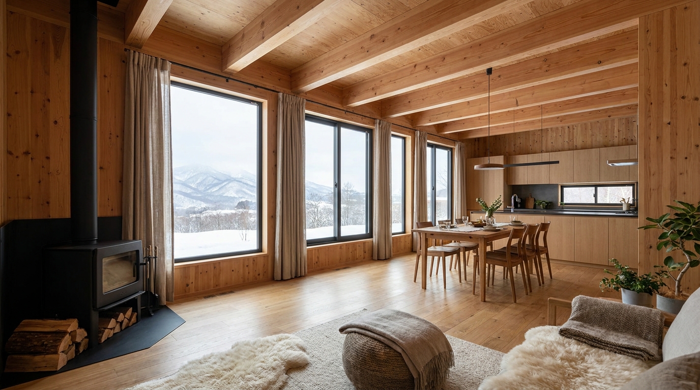 霜の小屋 内観