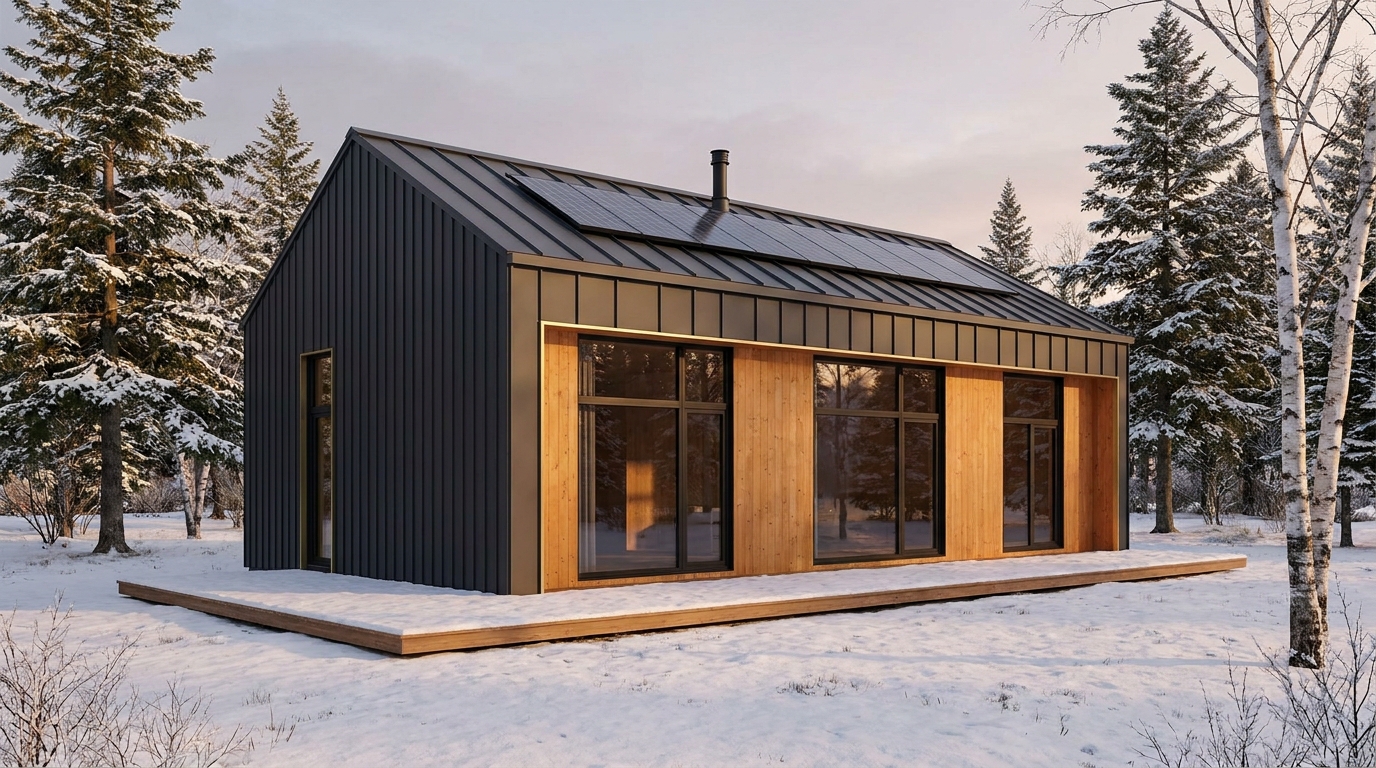 雪の塔 外観 — AI render based on BIM specs
