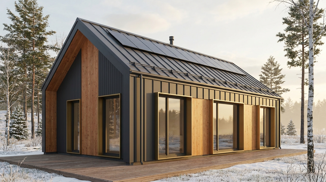 森の里 外観 — AI render based on BIM specs