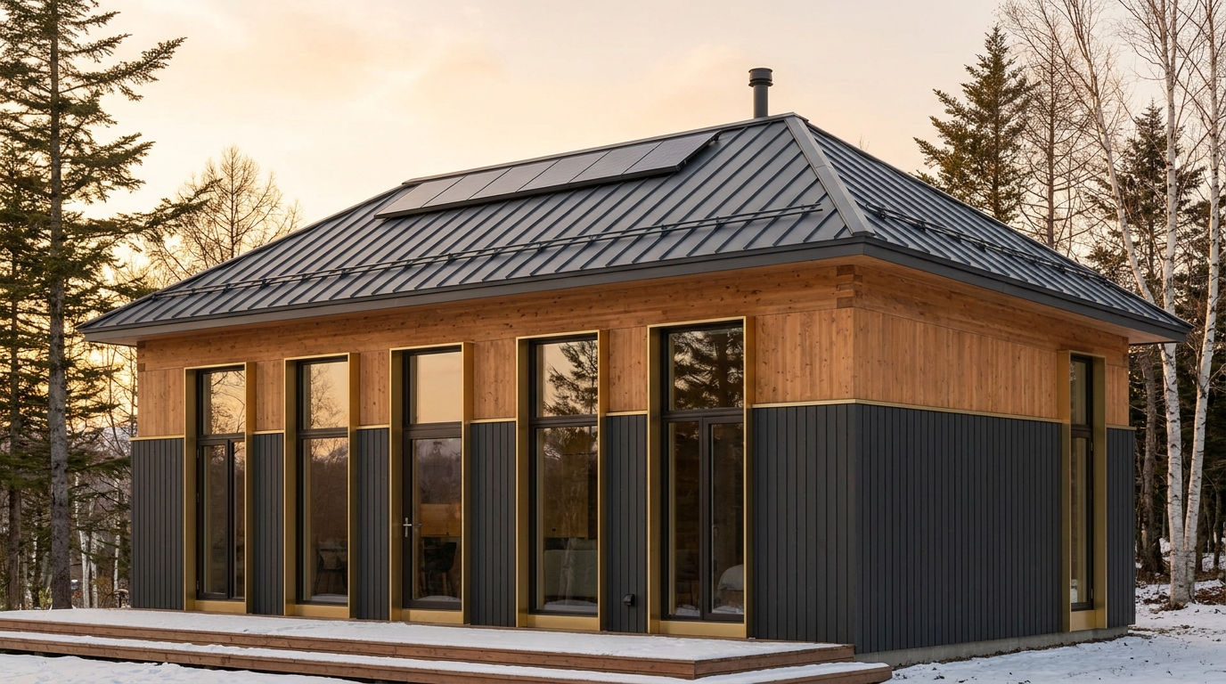 南の里 外観 — AI render based on BIM specs