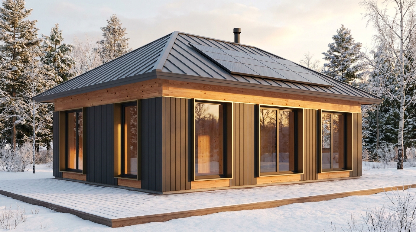 月の庵 外観 — AI render based on BIM specs