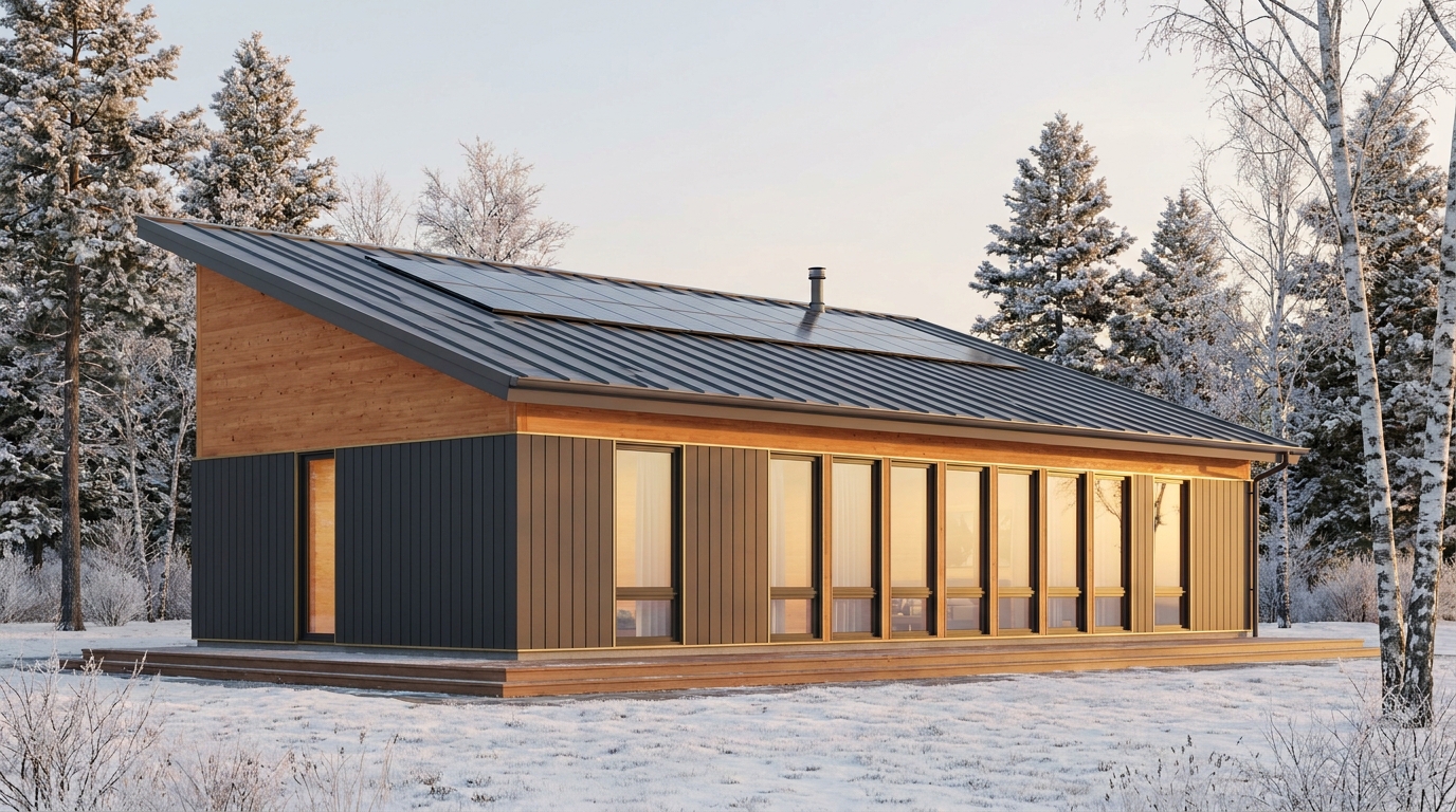森の家 外観 — AI render based on BIM specs