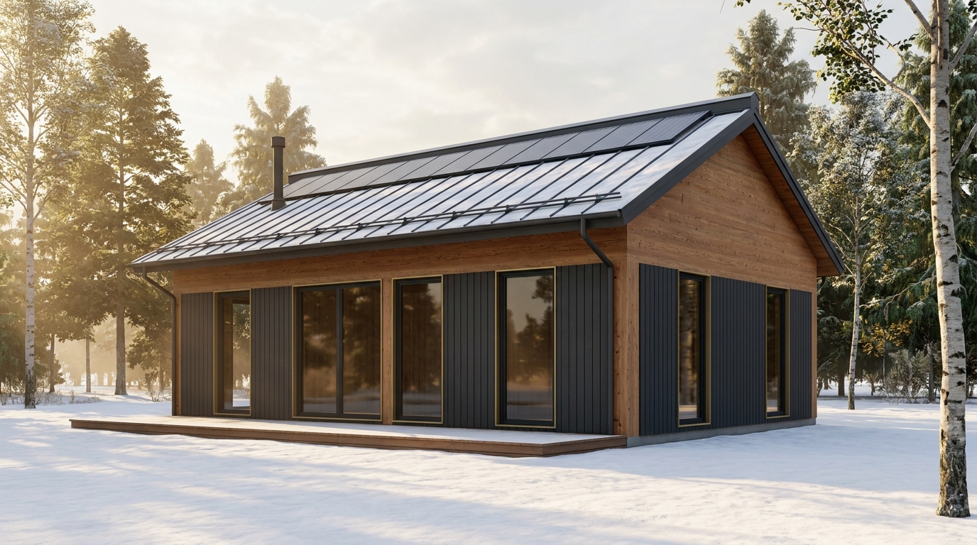 陽の巣 外観 — AI render based on BIM specs