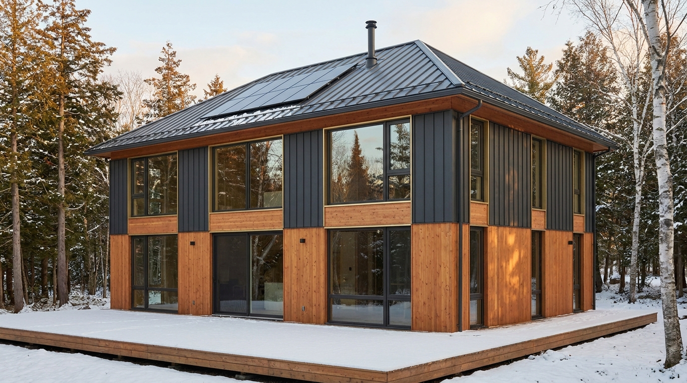 月の家 外観 — AI render based on BIM specs