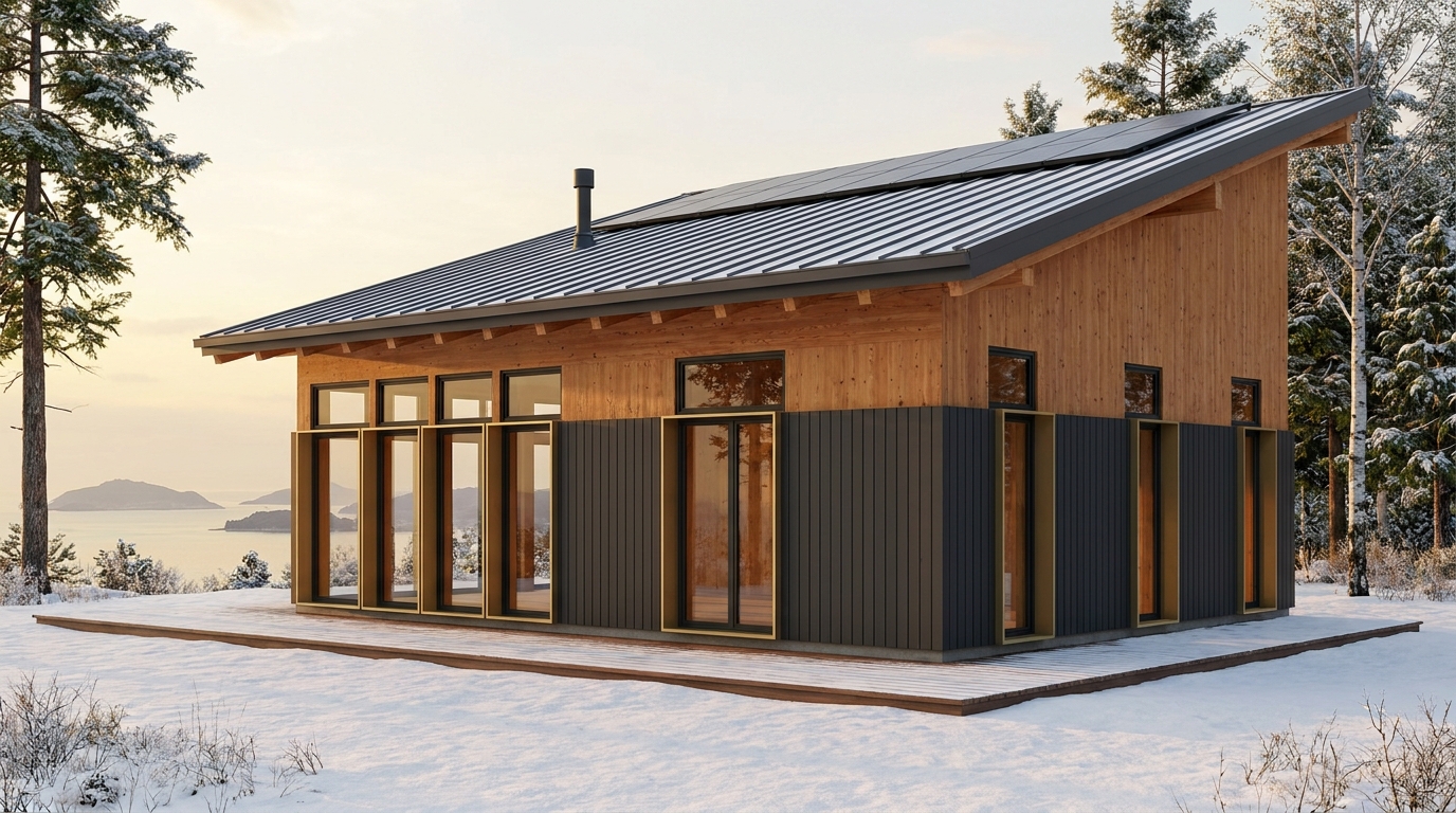 月の家 外観 — AI render based on BIM specs