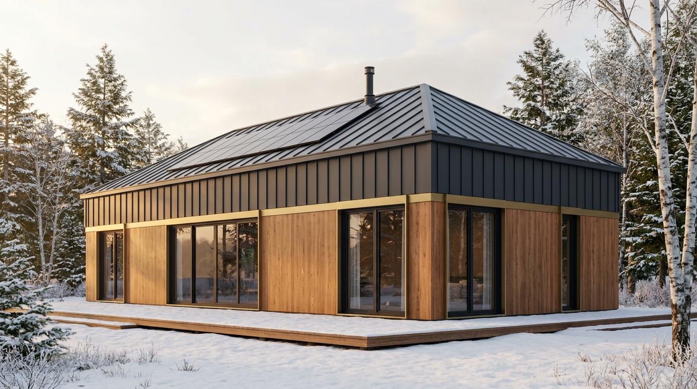 西の里 外観 — AI render based on BIM specs