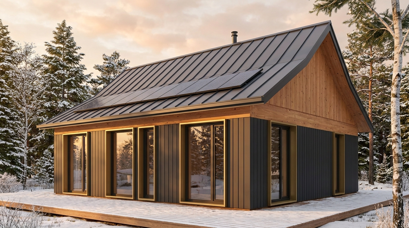 雪の杜 外観 — AI render based on BIM specs