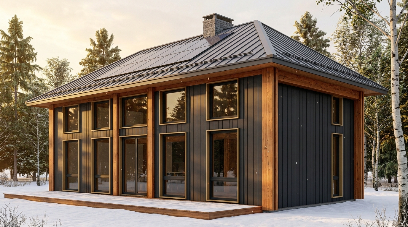 東の里 外観 — AI render based on BIM specs