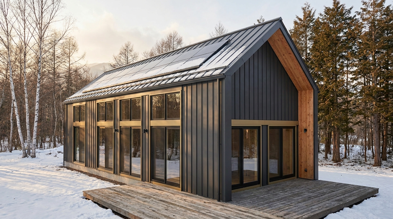 霧の砦 外観 — AI render based on BIM specs