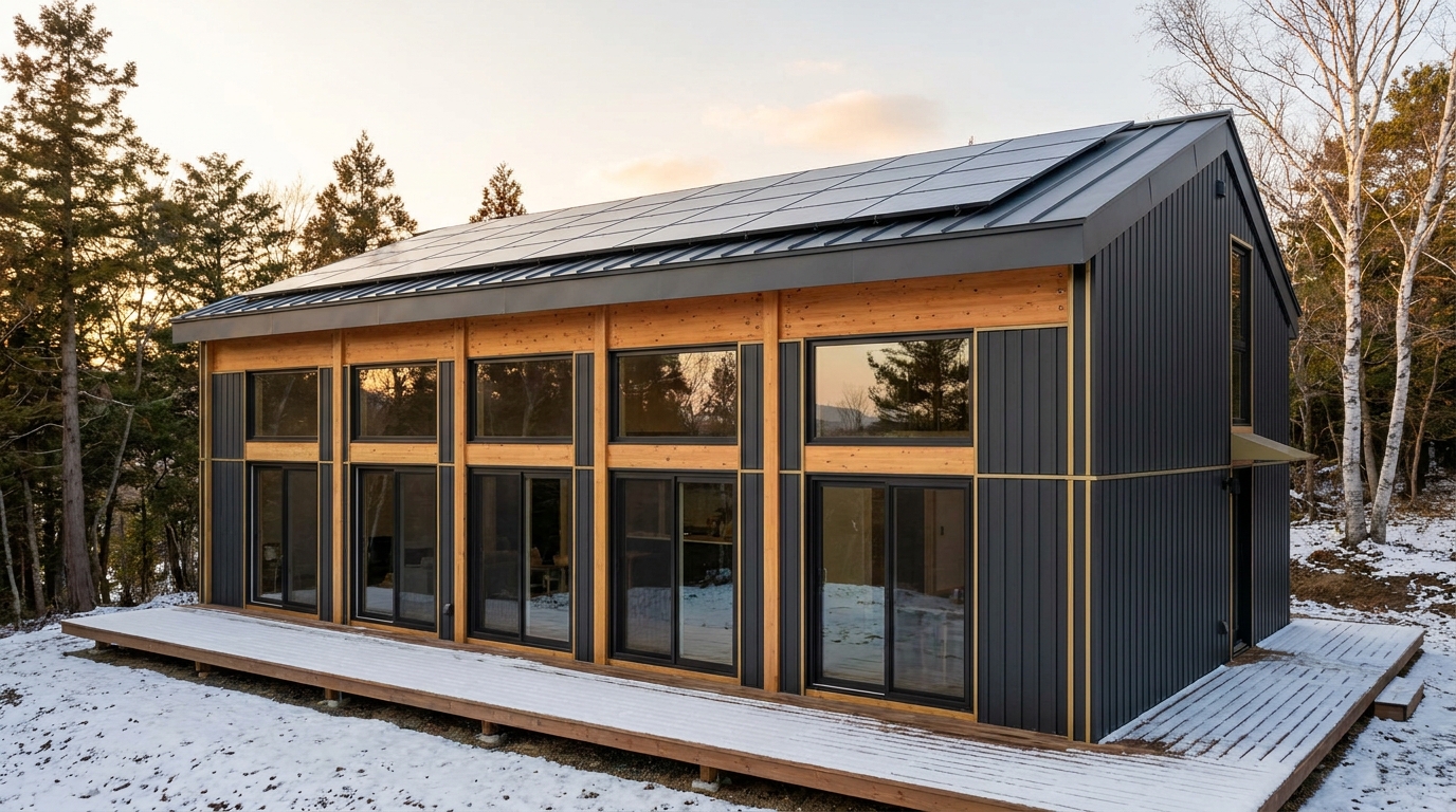 雪の蔵 外観 — AI render based on BIM specs