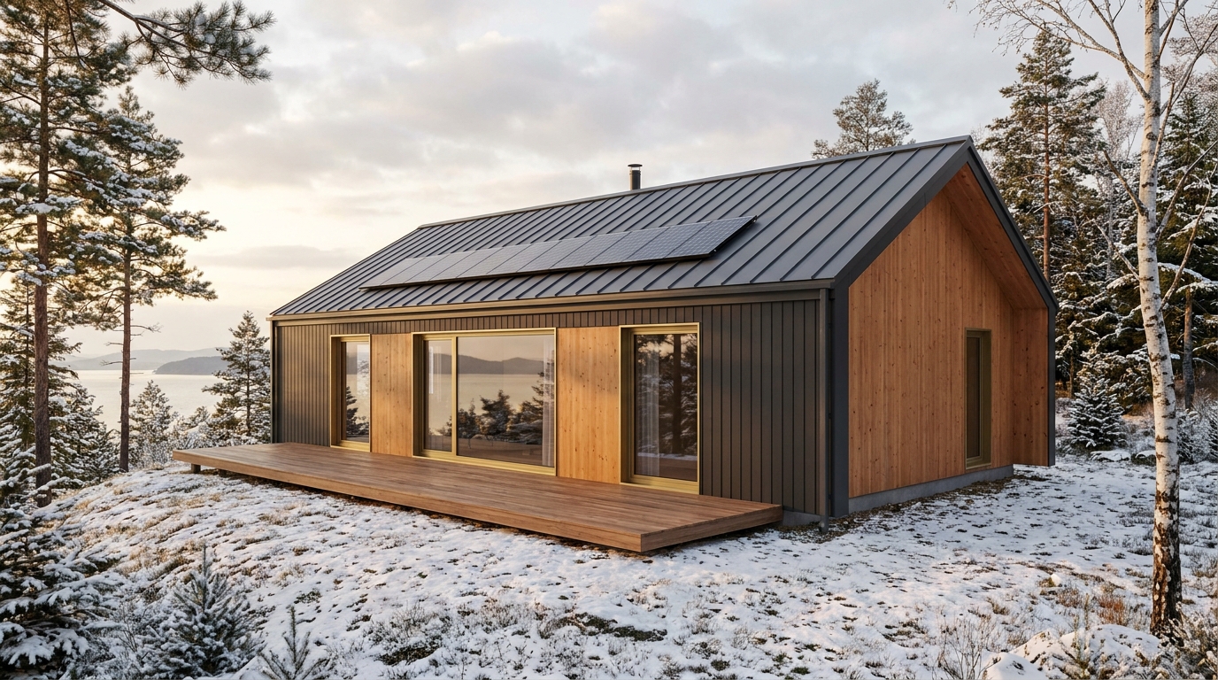 雪の館 外観 — AI render based on BIM specs