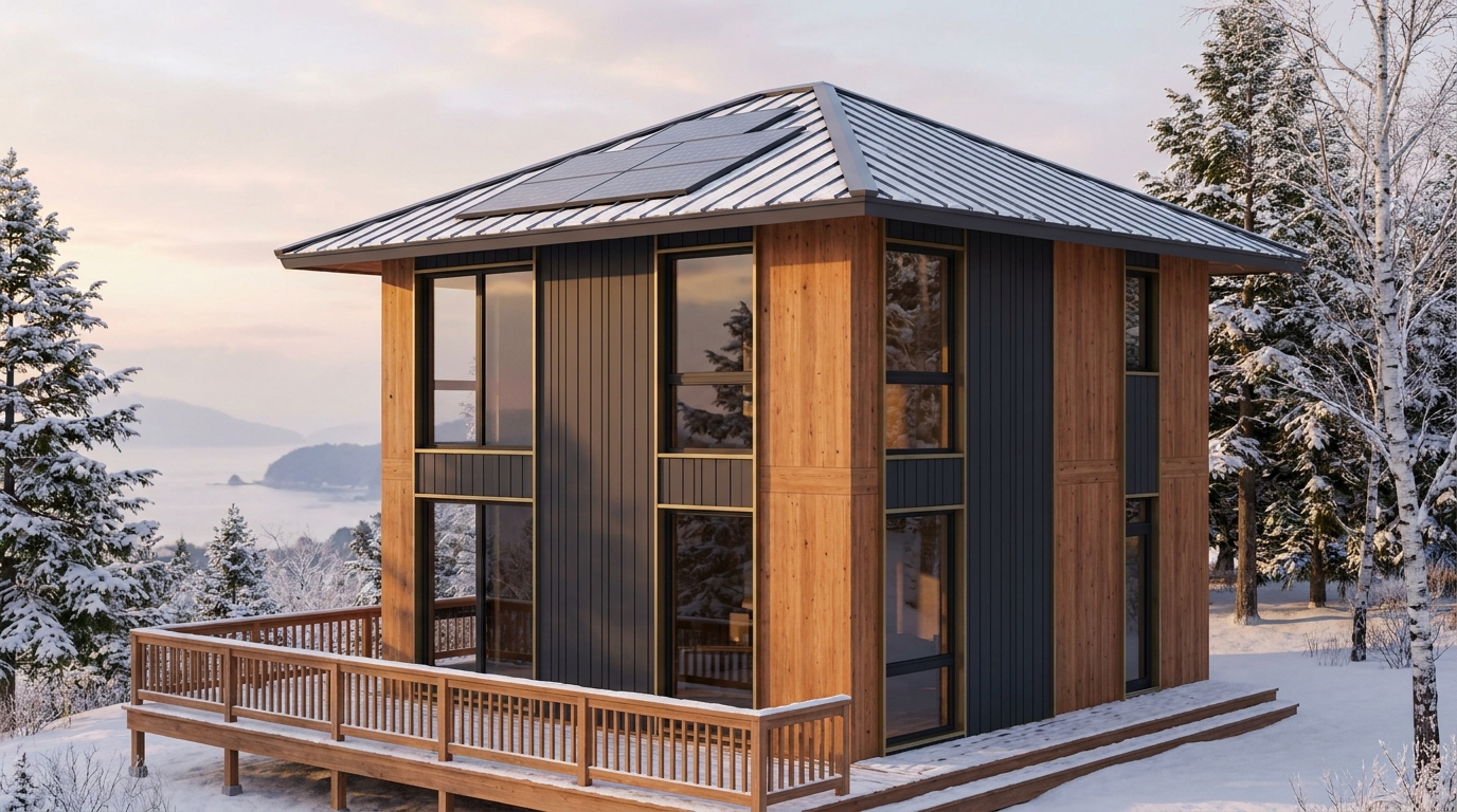 風の砦 外観 — AI render based on BIM specs
