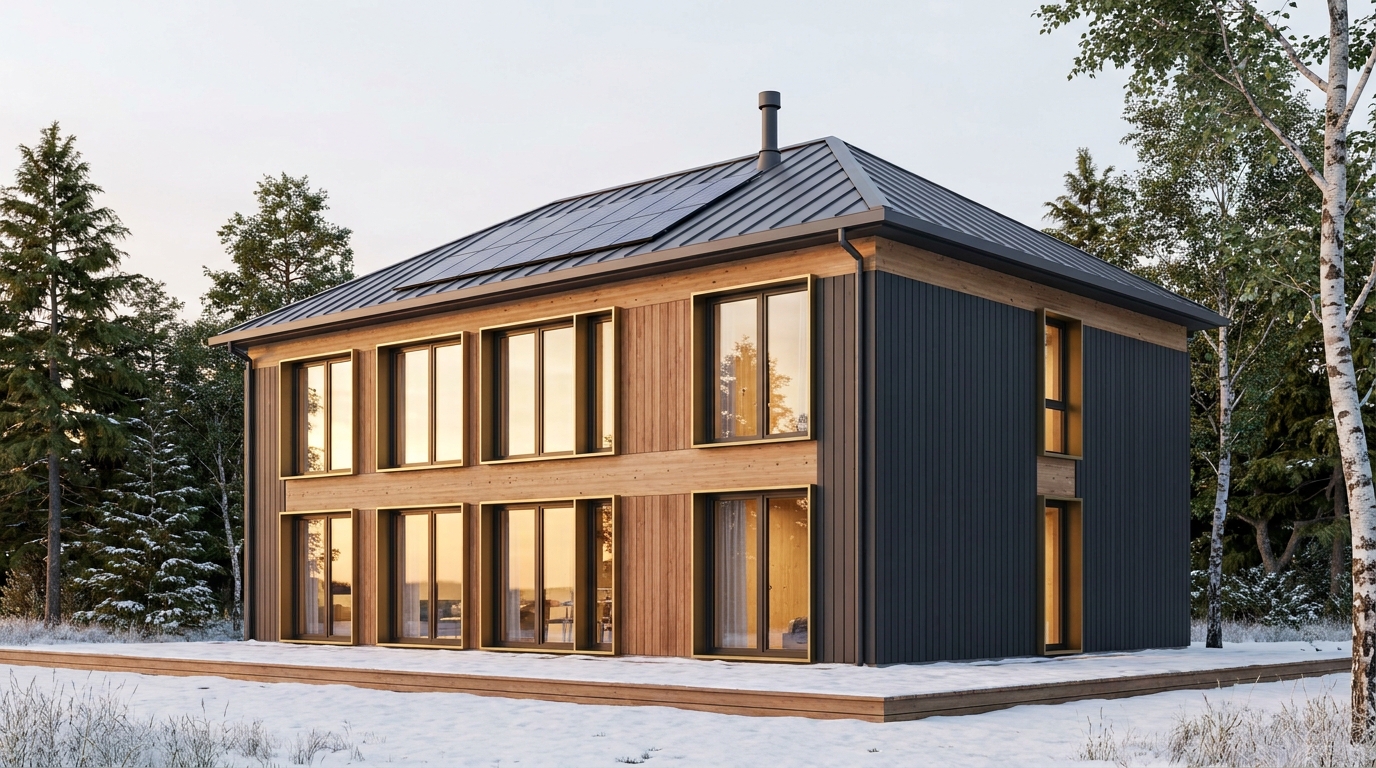 東の庵 外観 — AI render based on BIM specs