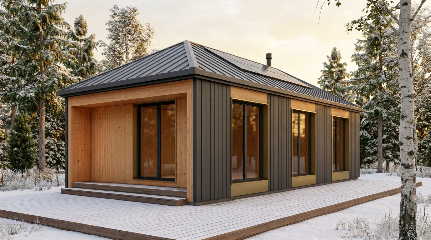 霧の蔵 外観 — AI render based on BIM specs