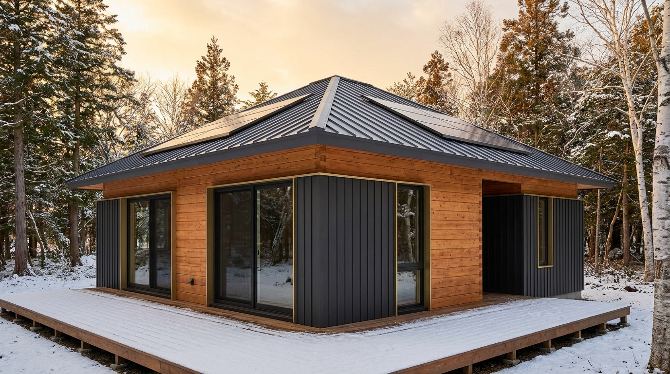 森の蔵 外観 — AI render based on BIM specs