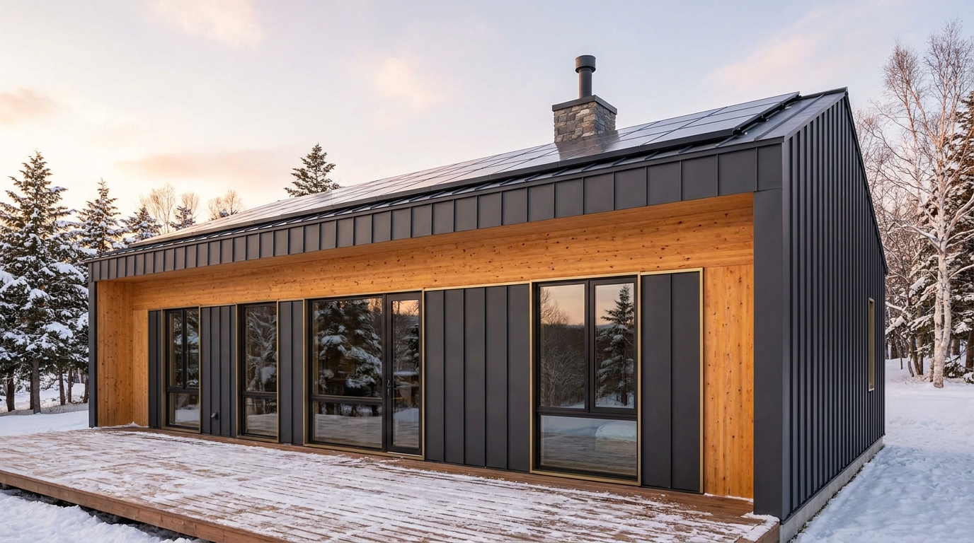 湖の里 外観 — AI render based on BIM specs