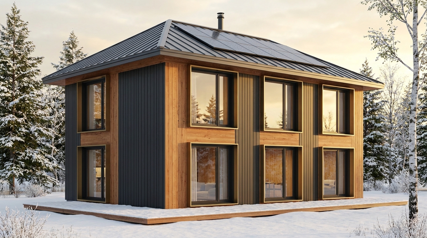 南の家 外観 — AI render based on BIM specs