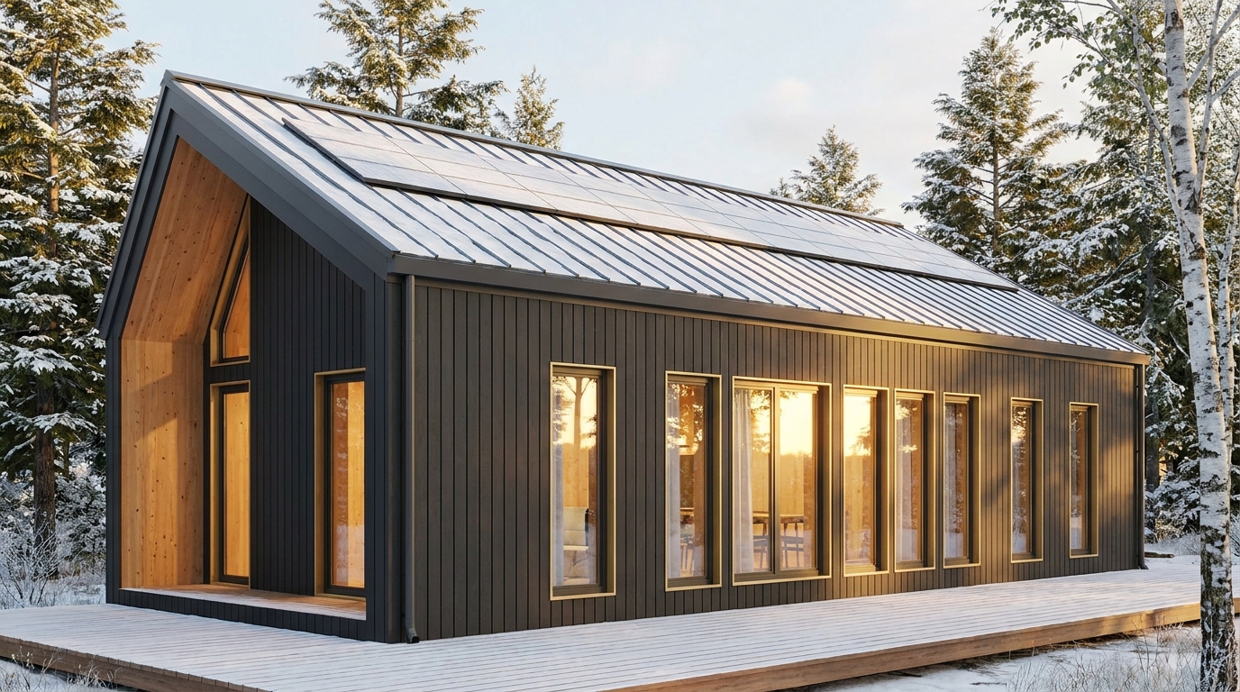 霜の蔵 外観 — AI render based on BIM specs