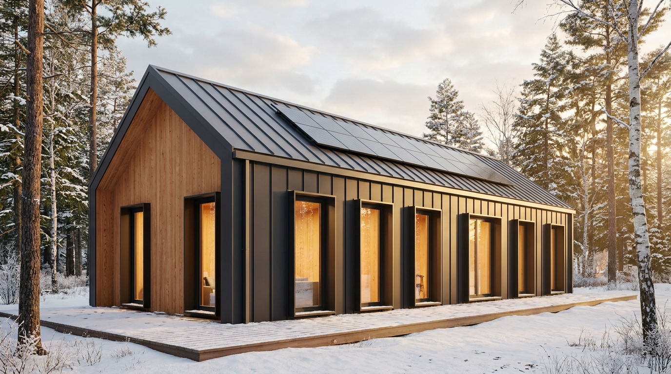 森の家 外観 — AI render based on BIM specs