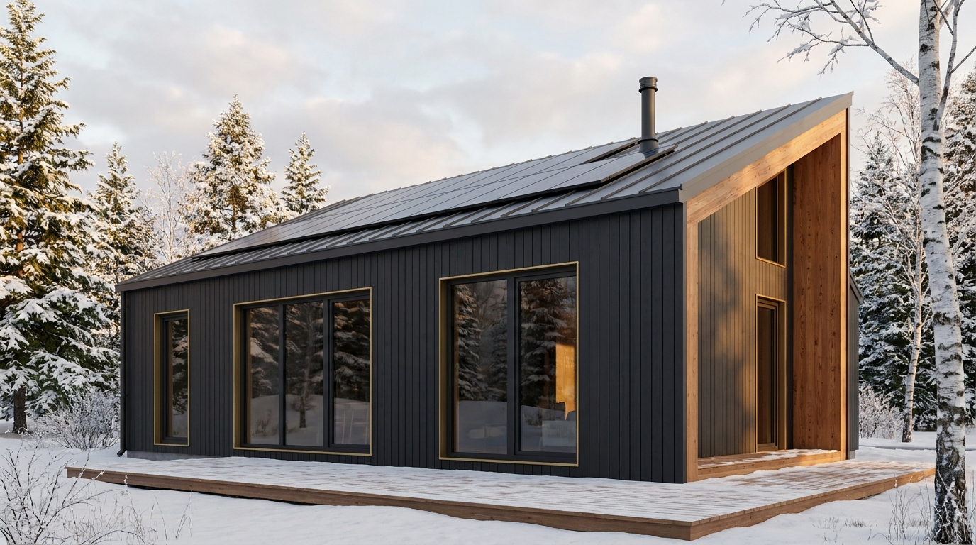月の庵 外観 — AI render based on BIM specs