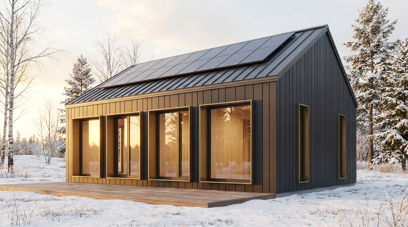 雪の里 外観 — AI render based on BIM specs