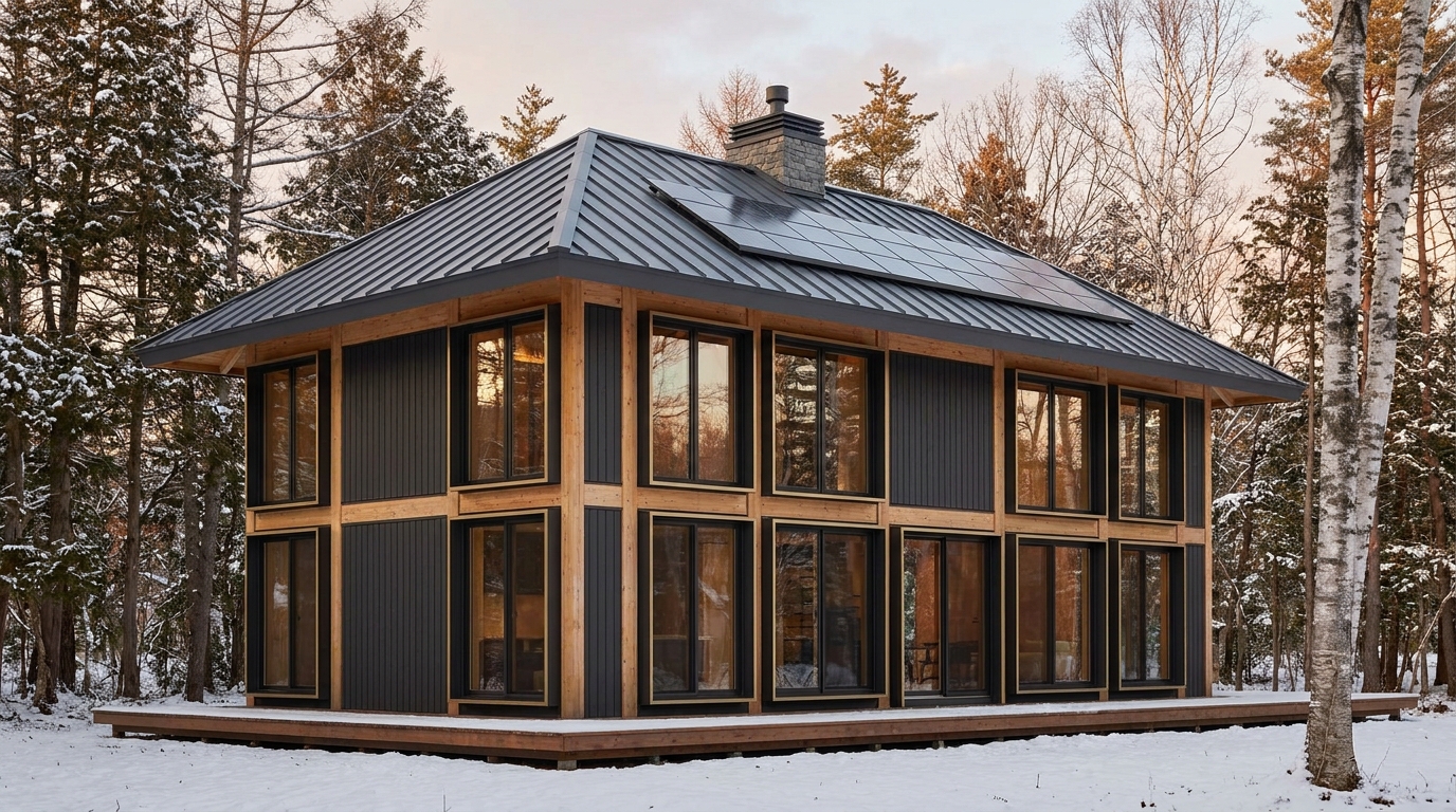 西の家 外観 — AI render based on BIM specs