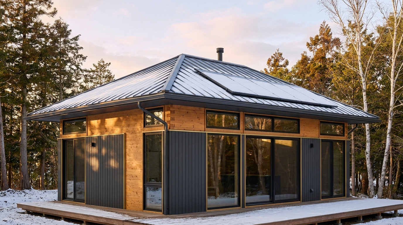 陽の巣 外観 — AI render based on BIM specs