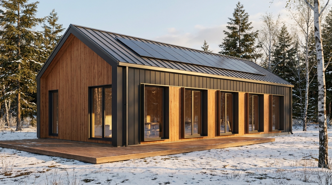 森の家 外観 — AI render based on BIM specs