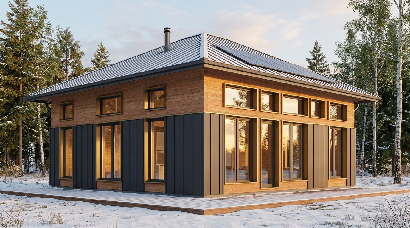 南の庵 外観 — AI render based on BIM specs