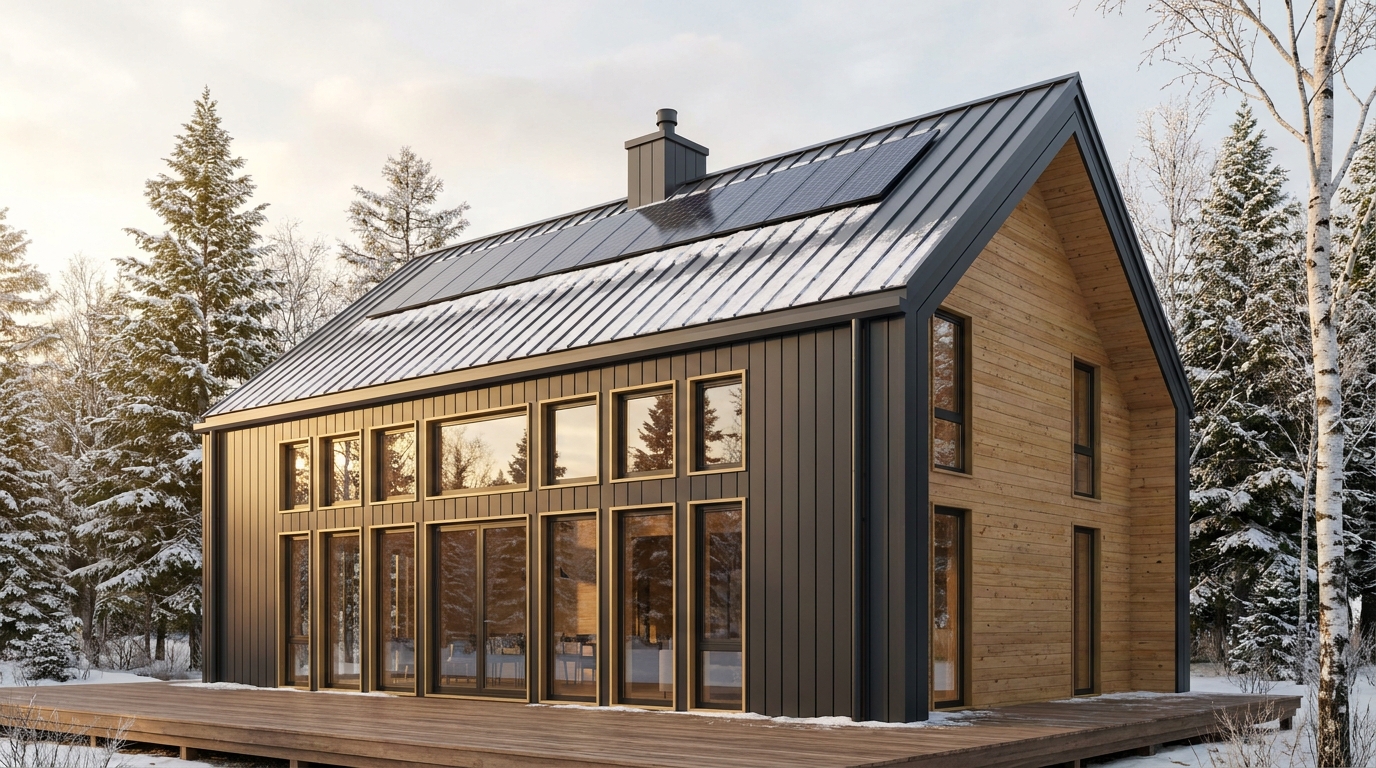 東の里 外観 — AI render based on BIM specs
