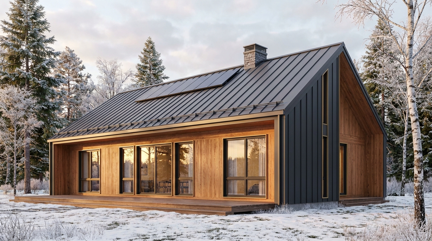 南の巣 外観 — AI render based on BIM specs