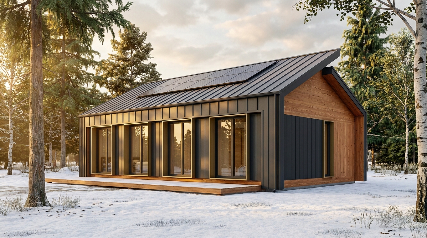 北の蔵 外観 — AI render based on BIM specs
