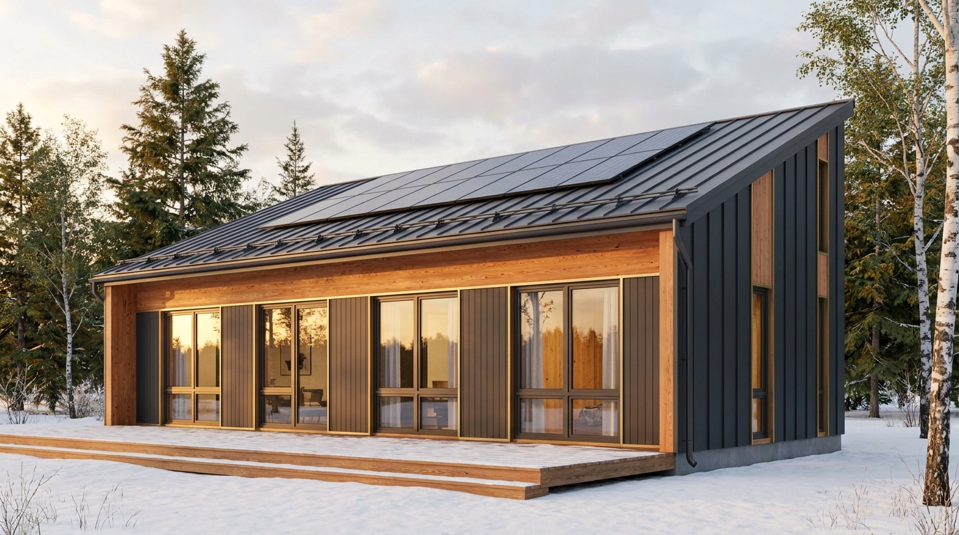 霜の杜 外観 — AI render based on BIM specs
