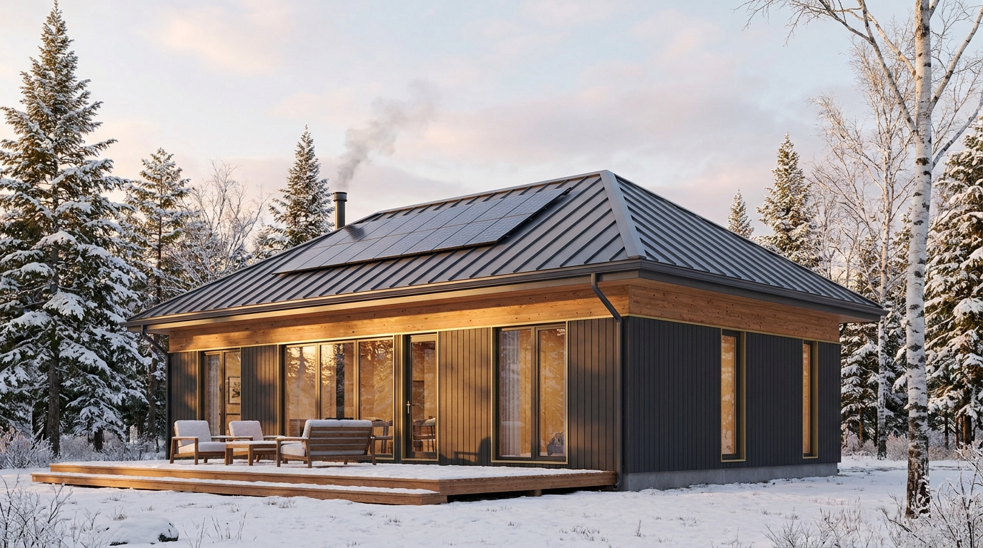 月の小屋 外観 — AI render based on BIM specs
