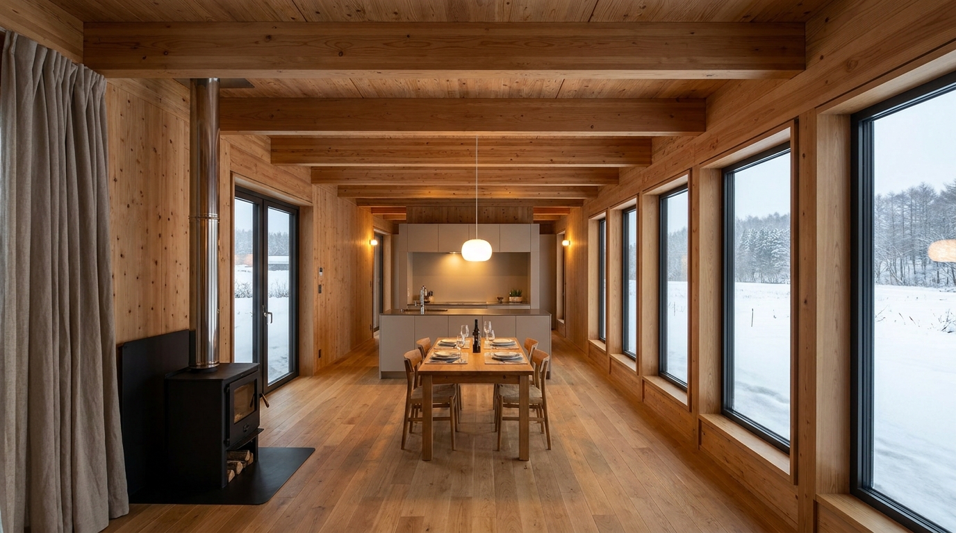 霜の小屋 内観