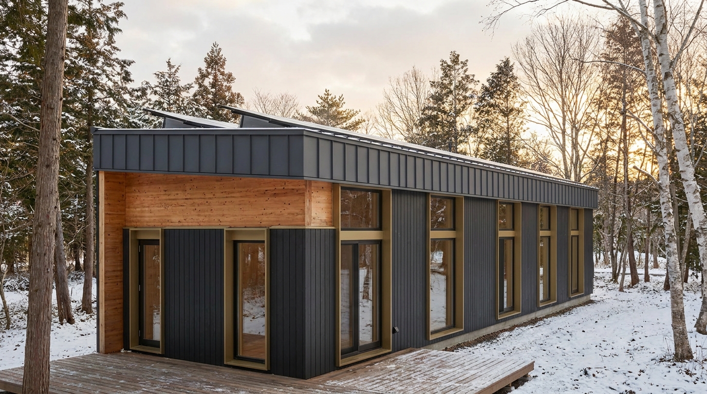 陽の巣 外観 — AI render based on BIM specs