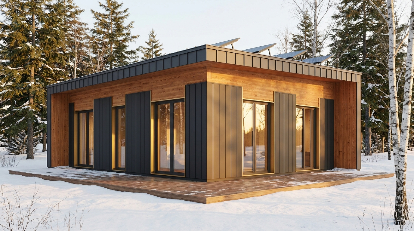 湖の家 外観 — AI render based on BIM specs