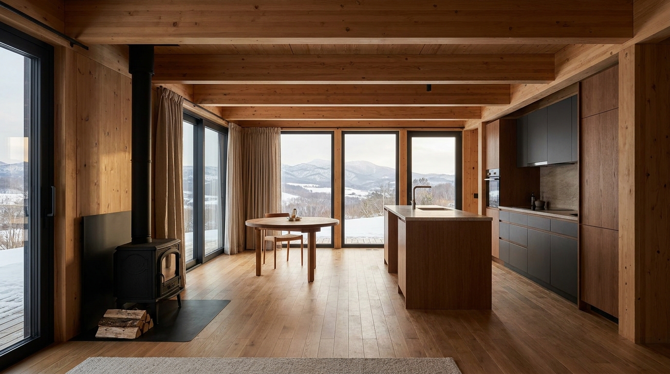 雪の小屋 内観