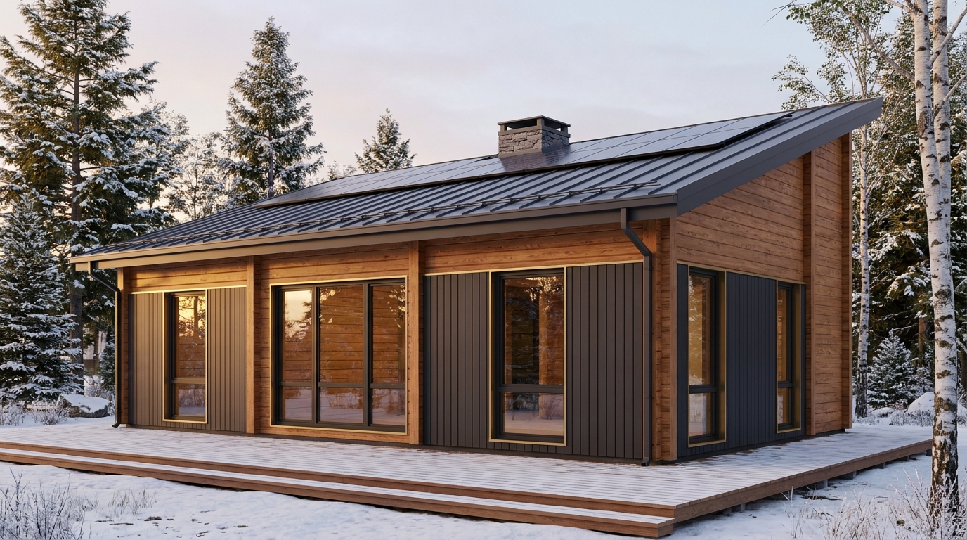 霜の里 外観 — AI render based on BIM specs
