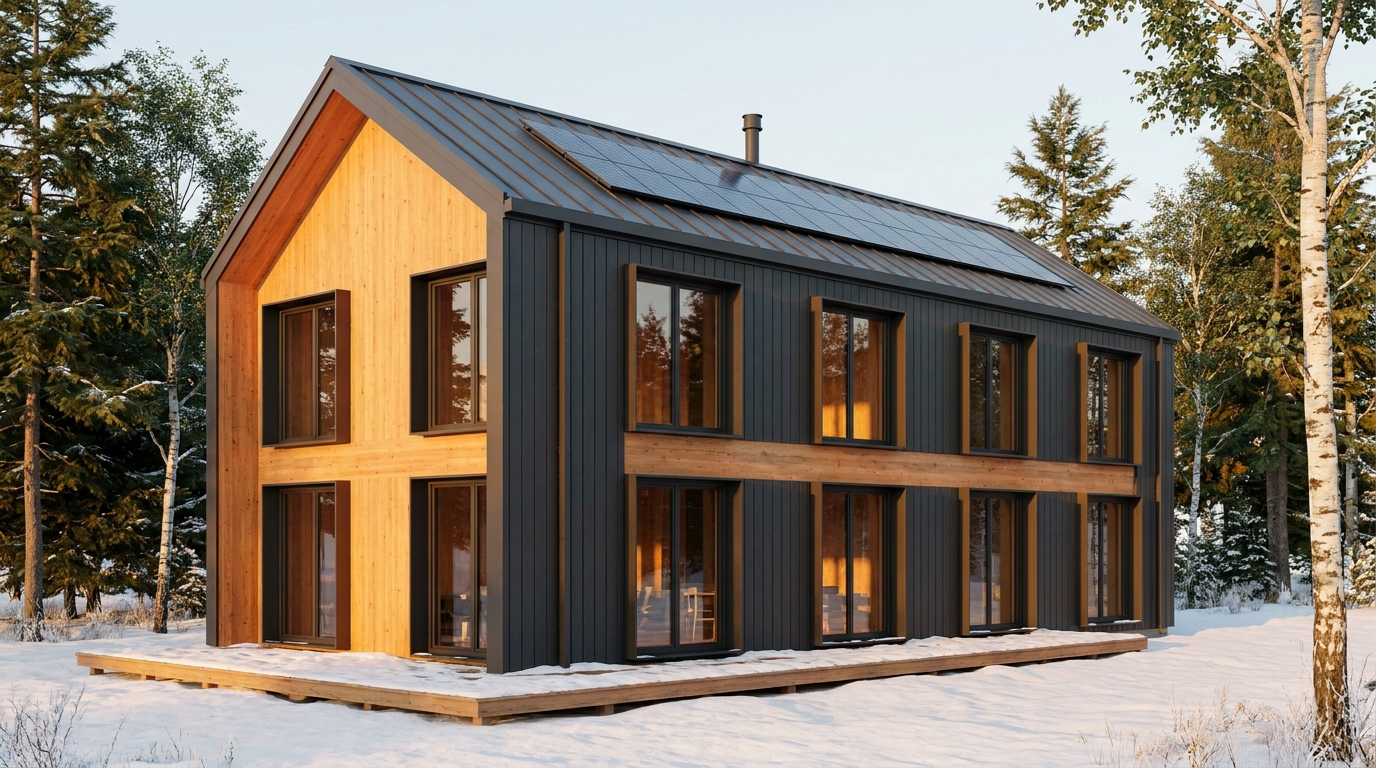 西の家 外観 — AI render based on BIM specs