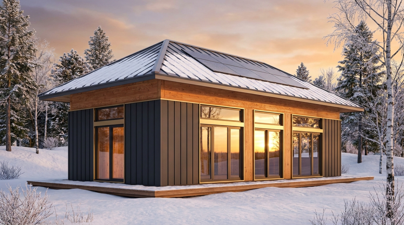 陽の巣 外観 — AI render based on BIM specs