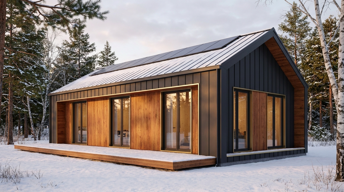 東の里 外観 — AI render based on BIM specs